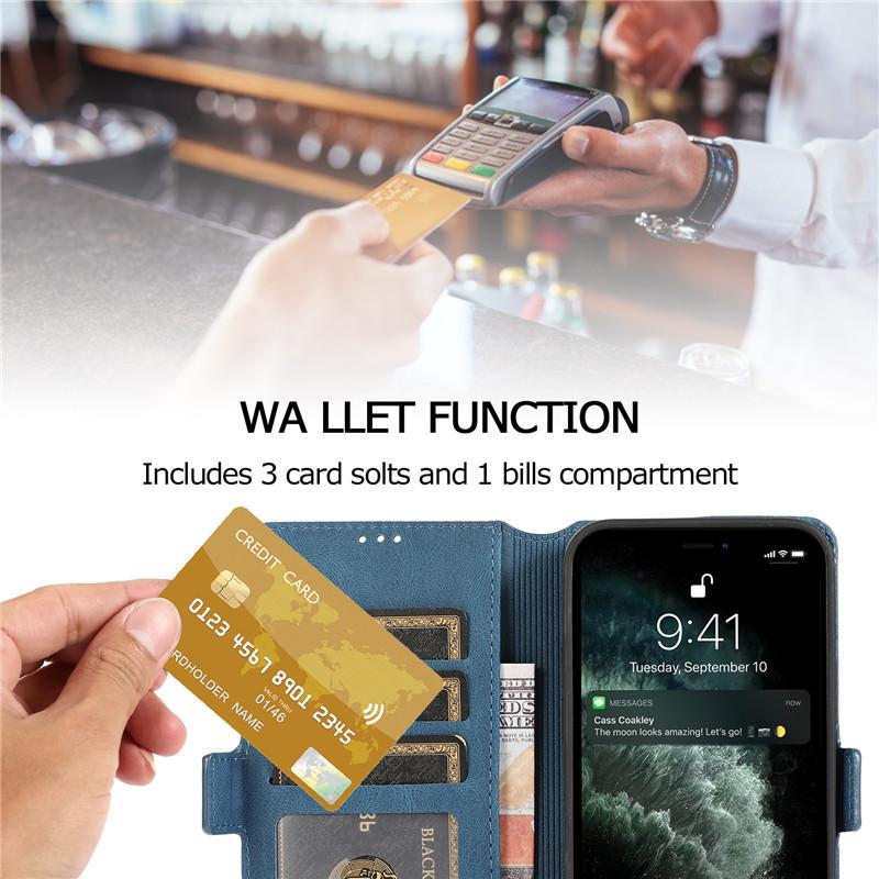 Bao Da Nắp Gập Phong Cách Retro Cho Iphone 11 12 Mini Pro Max