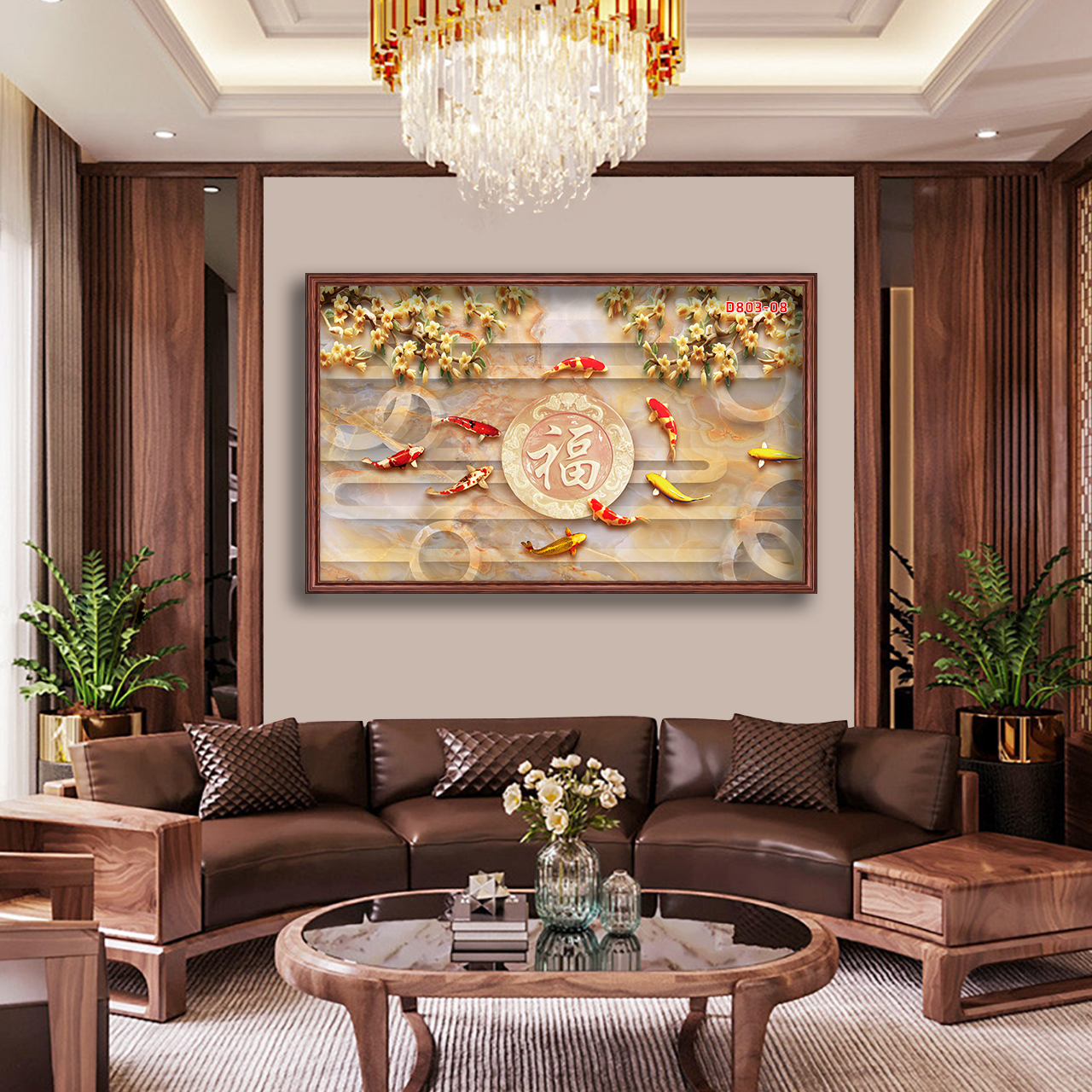 D803 01 Tranh kính Giả Ngọc