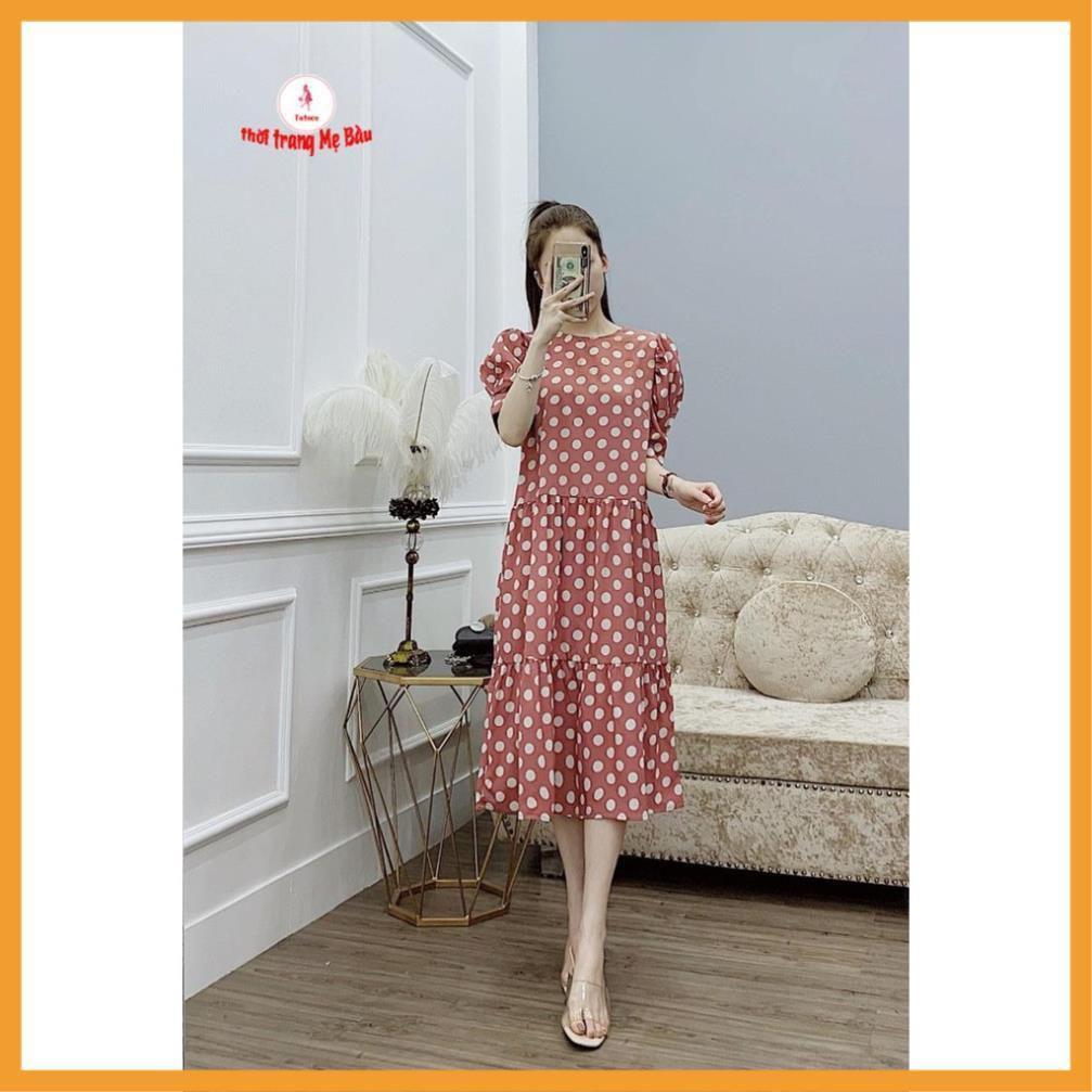 Váy Bầu Đẹp Chấm Bi ( ảnh thật) (shop Tatoco