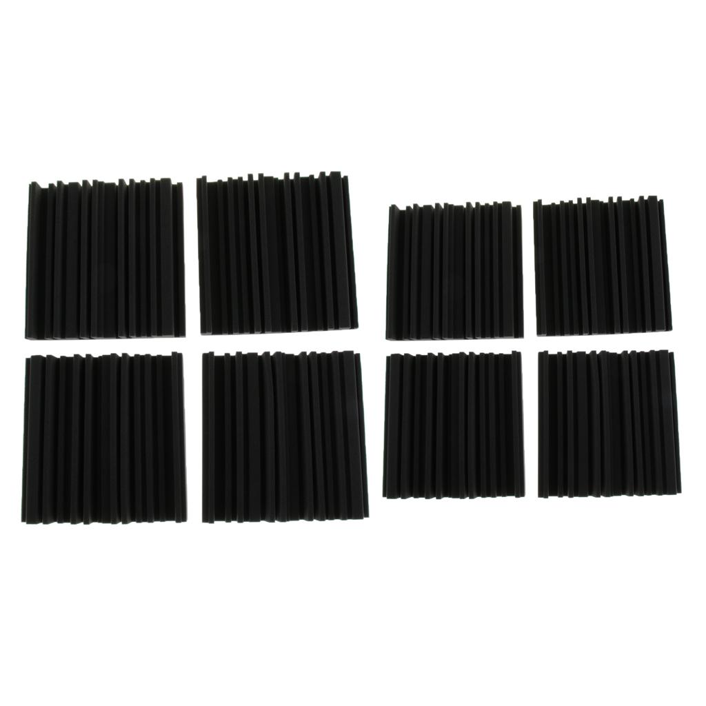 4 Pieces PU Studio Acoustic Foam Soundproofing Nosie Dampening Panels Black