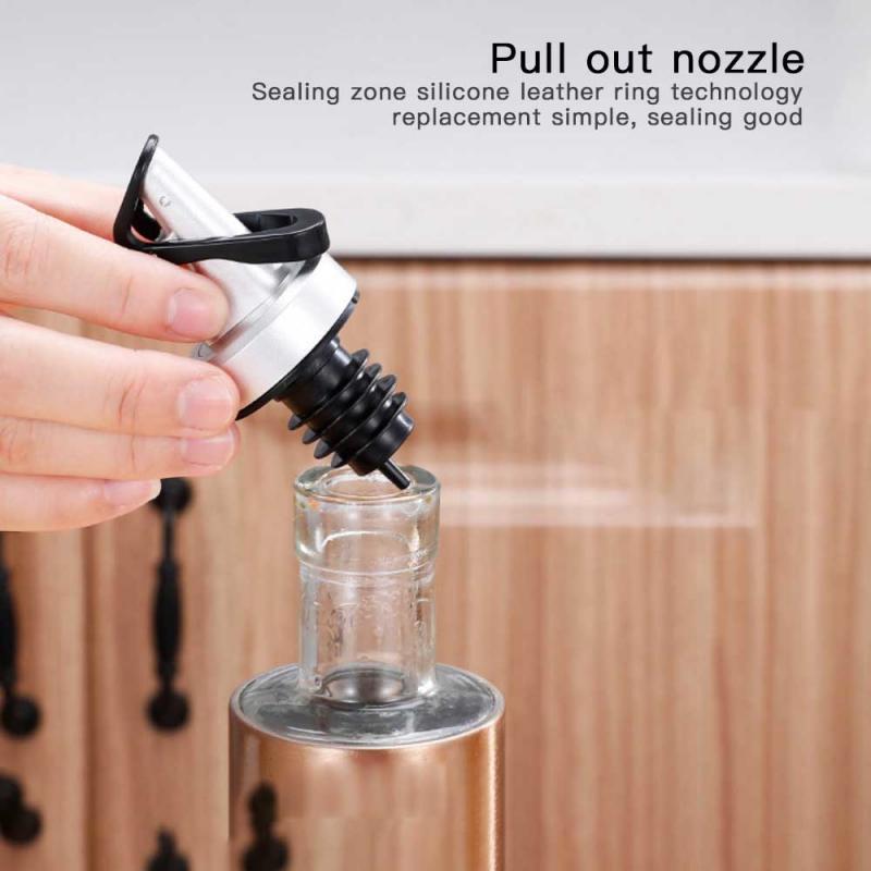 3Pcs Oil Bottle Stopper Seal Leak-proof Silicone Nozzle Sprayer Liquor Dispenser Wine Pourer Flip Top Stopper Kitchen Bar Tools