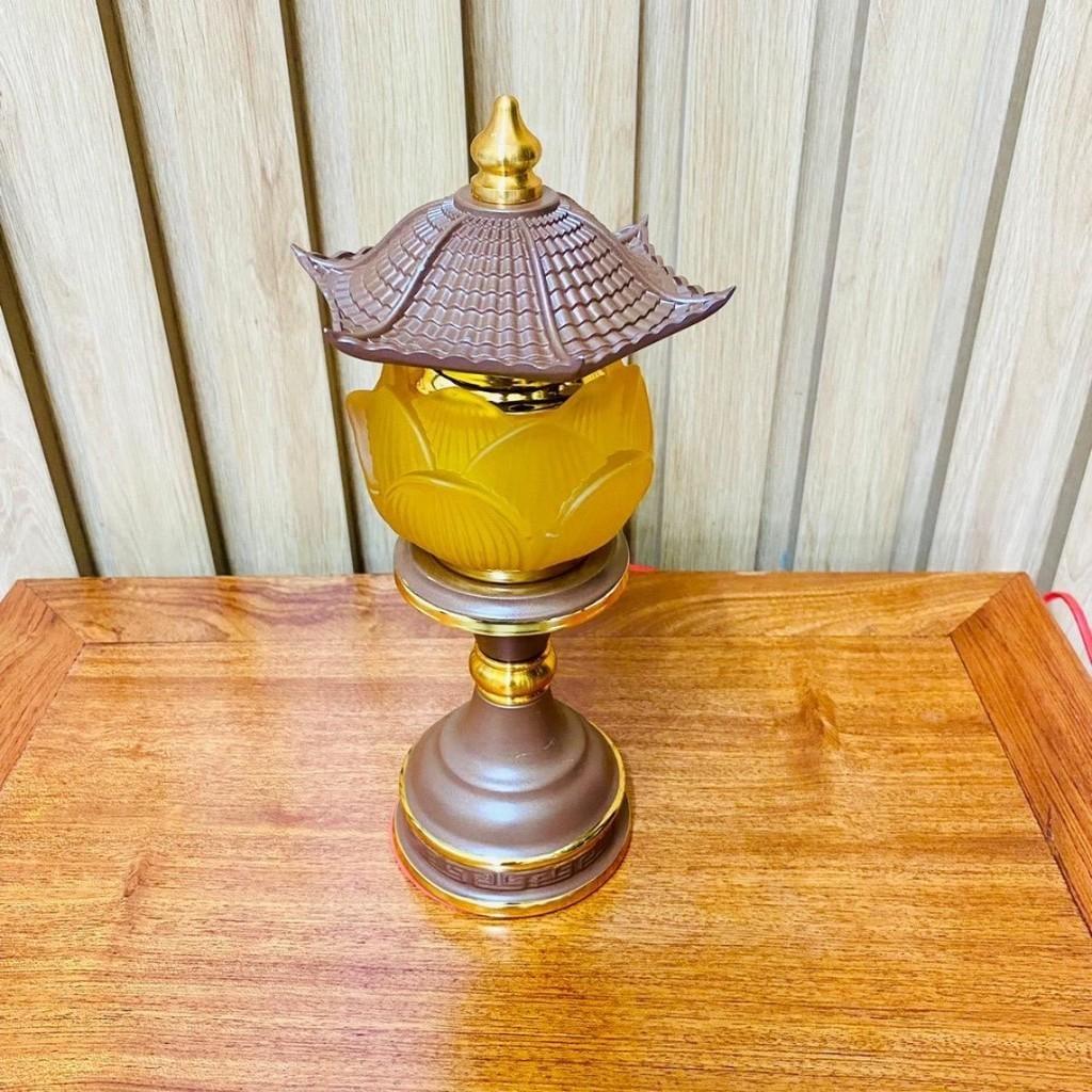 Cặp đèn nón 1 bông mái chùa cao cấp RỒNG VIỆT, đèn thờ ban thờ thần tài, ban thờ gia tiên