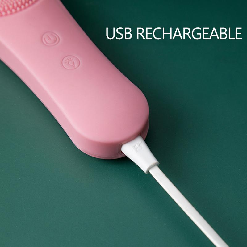 Điện Mini Dưỡng Da Mặt Bàn Chải Silicon Chống Thấm Nước Sonic Mặt Bàn Chải Cầm Tay Vệ Sinh Thiết Bị Sạc Lỗ Chân Lông Bụi