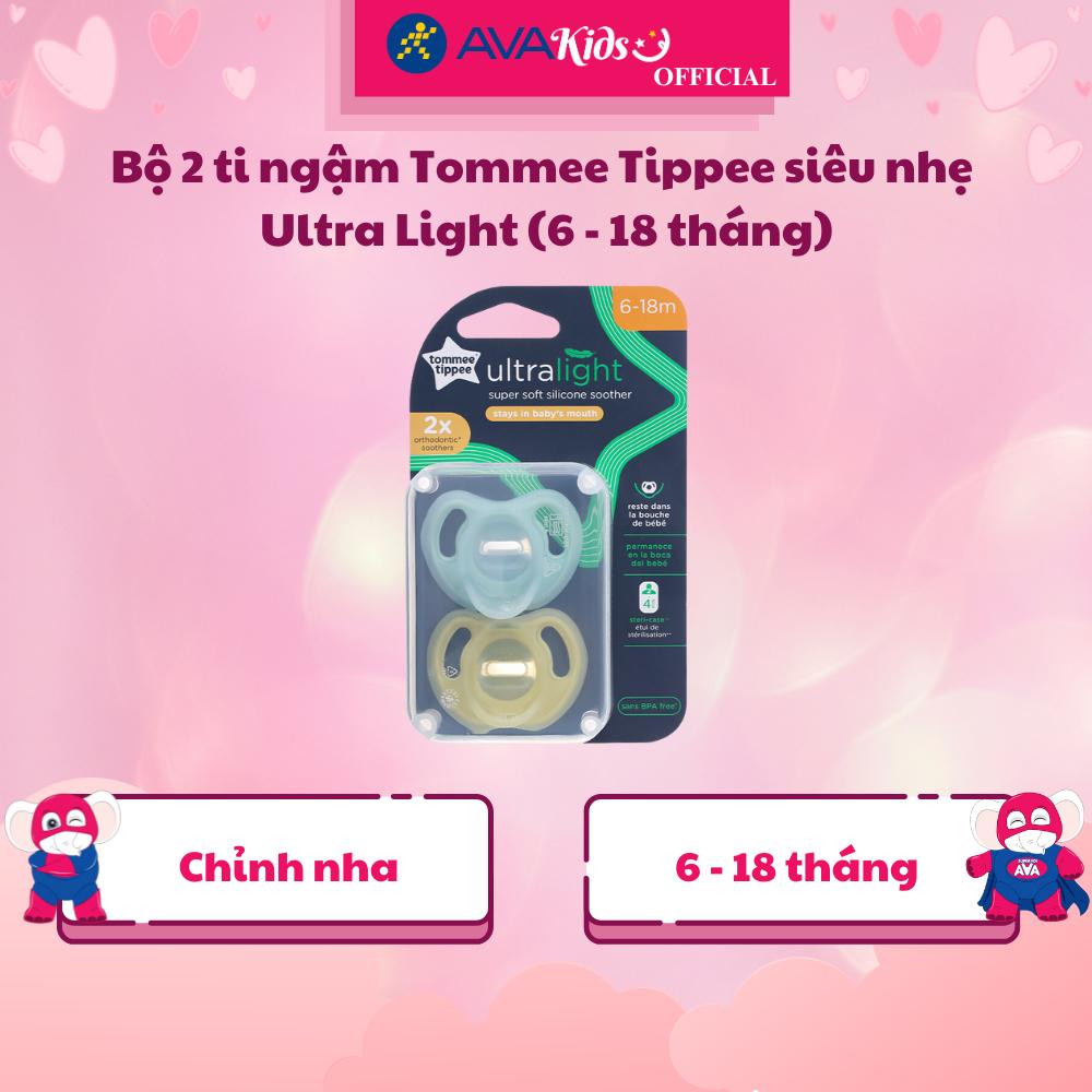 Bộ 2 ti ngậm Tommee Tippee siêu nhẹ Ultra Light (6 - 18 tháng) - Hàng Chính Hãng