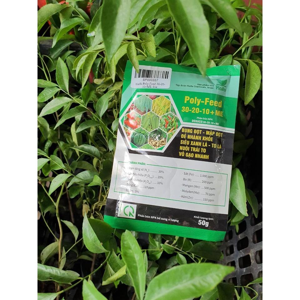 PHÂN BÓN LÁ POLY-FEED 30-20-10+ME GÓI 50G GIÚP TĂNG SỨC ĐỀ KHÁNG