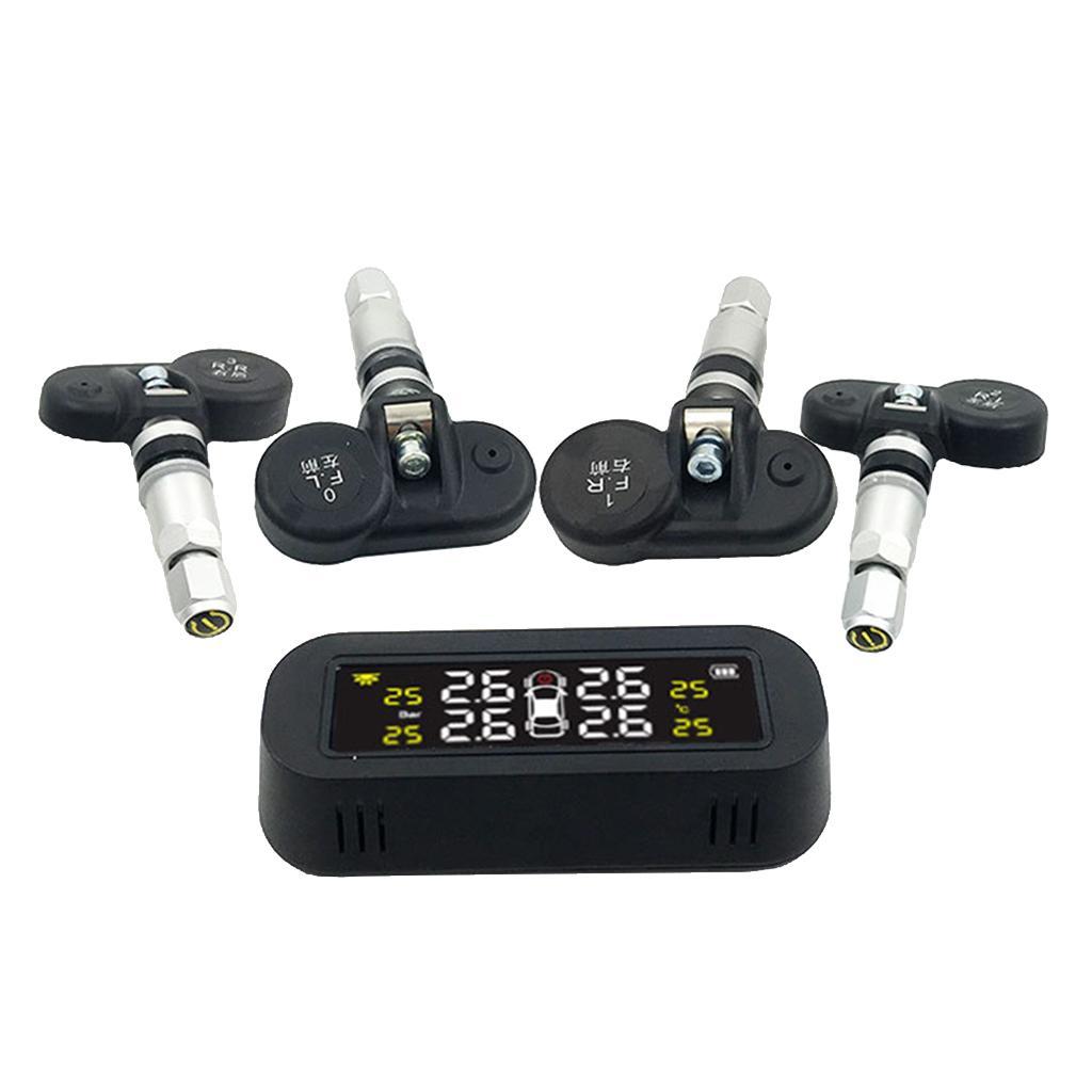Solar USB LCD Car Tire Pressure Monitoring System + 4 Internal Sensors Set