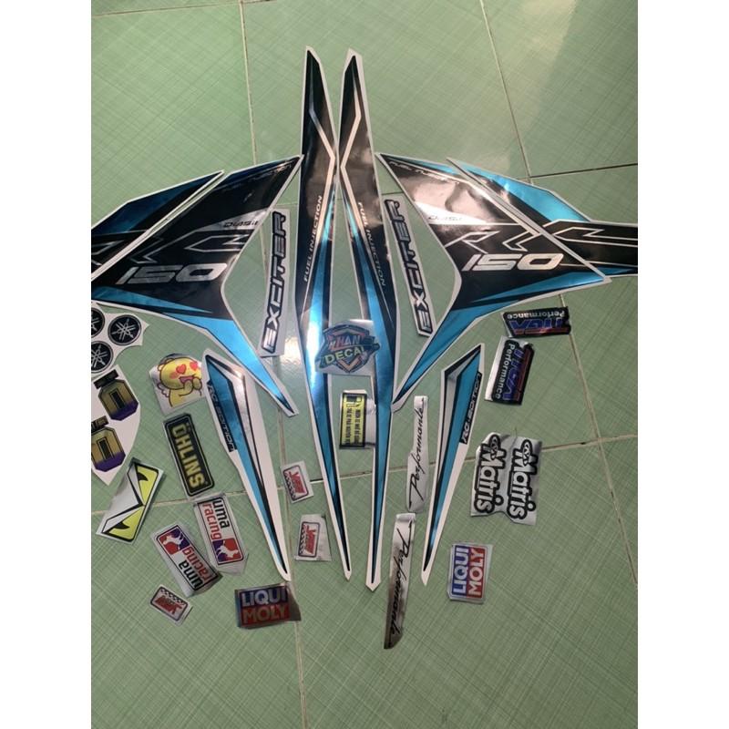 Tem exciter 150 xanh dương crom