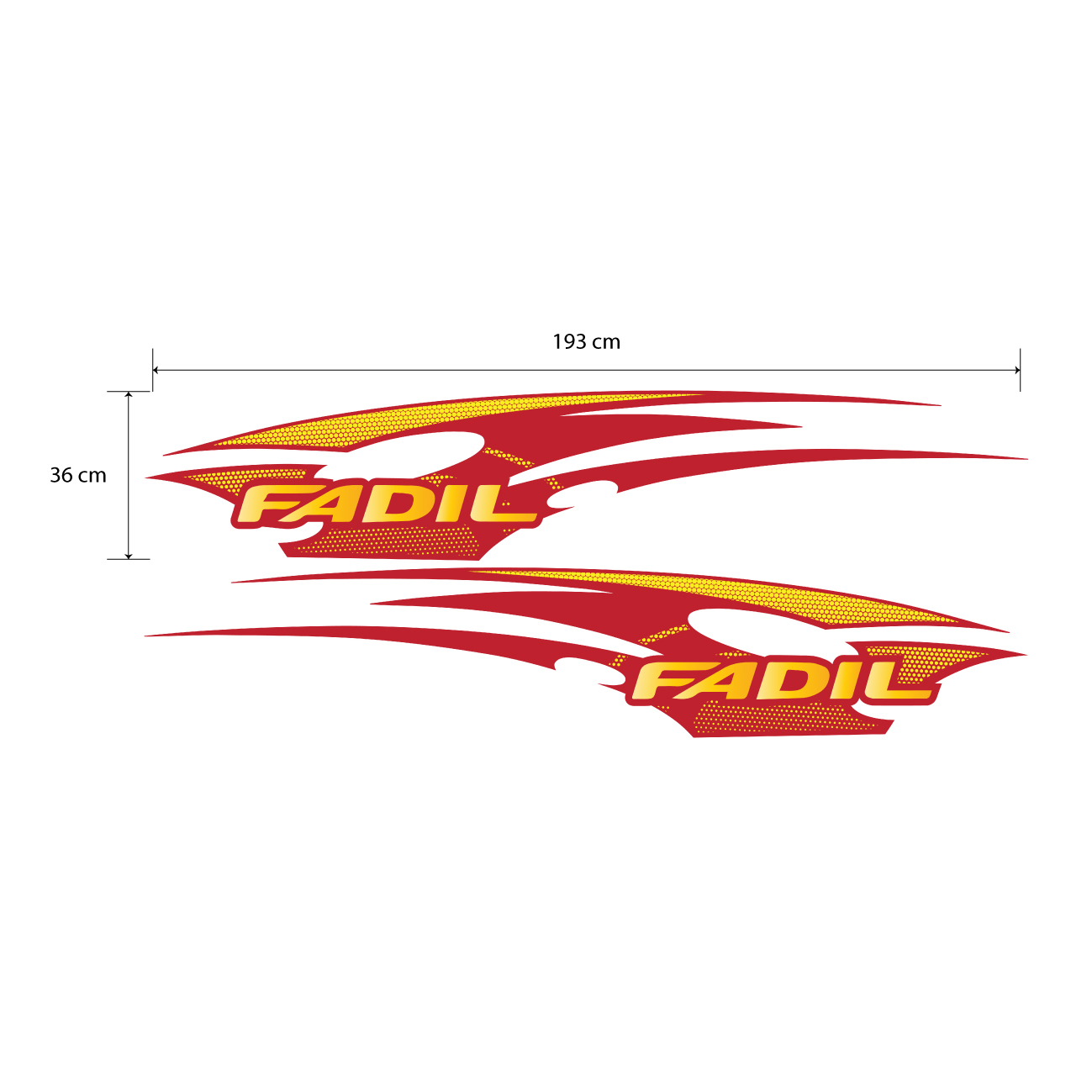 Decal trang trí oto, tem dành cho xe Vinfast Fadil, WRAP 39, KT 193x36cm