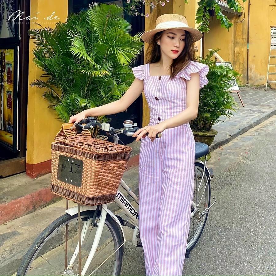 Set bộ quần và áo tay cánh tiên xinh xắn - nhiều size, form dáng chuẩn thích hợp mặc dạo phố, du lịch đẹp