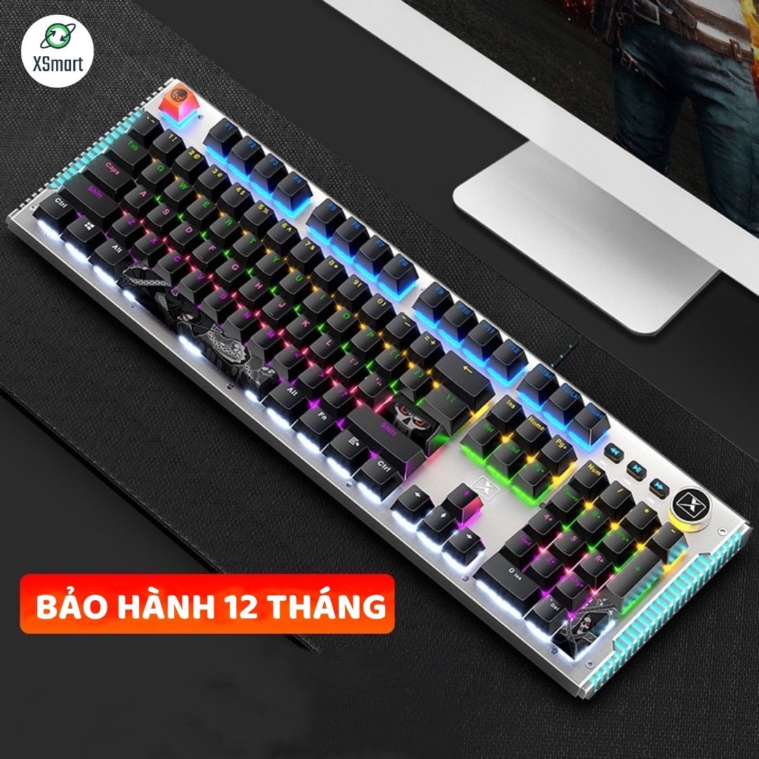 Bàn Phím Cơ Gaming Mẫu Mới XSmart K968 SUPER GAME 2021 Có 25 Chế Độ Led Đổi Màu Keycap Siêu Xịn, Tương Thích Máy Tính PC - Hàng Chính Hãng