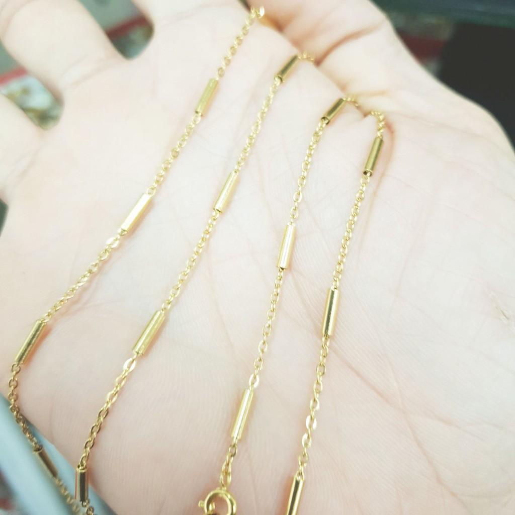 Dây Chuyền Ống Trúc Nhỏ Hàng Chuẩn Titanium Cao Cấp- Dùng lâu dài tắm rửa thoải mái không đen