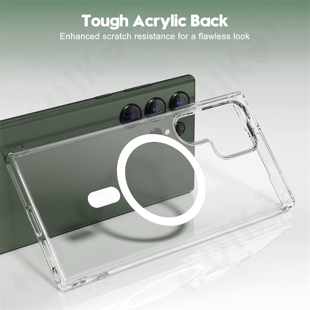 Ốp lưng magnetic cho Samsung Galaxy S23 Ultra / S23 Plus / S23 5G hiệu HOTCASE Ultra Crystal Clear - thiết kế trong suốt, chống sốc chống va đập - Phân phối hotphukien