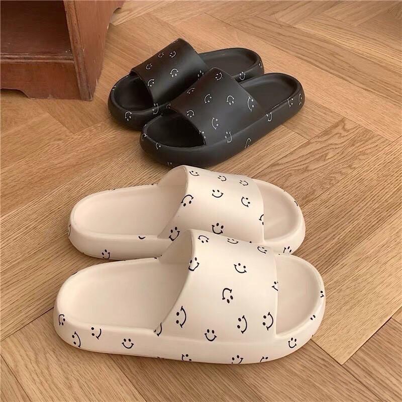 Dép bánh mỳ NAM NỮ MẶT CƯỜI SIU HOT- 2 màu đen trắng