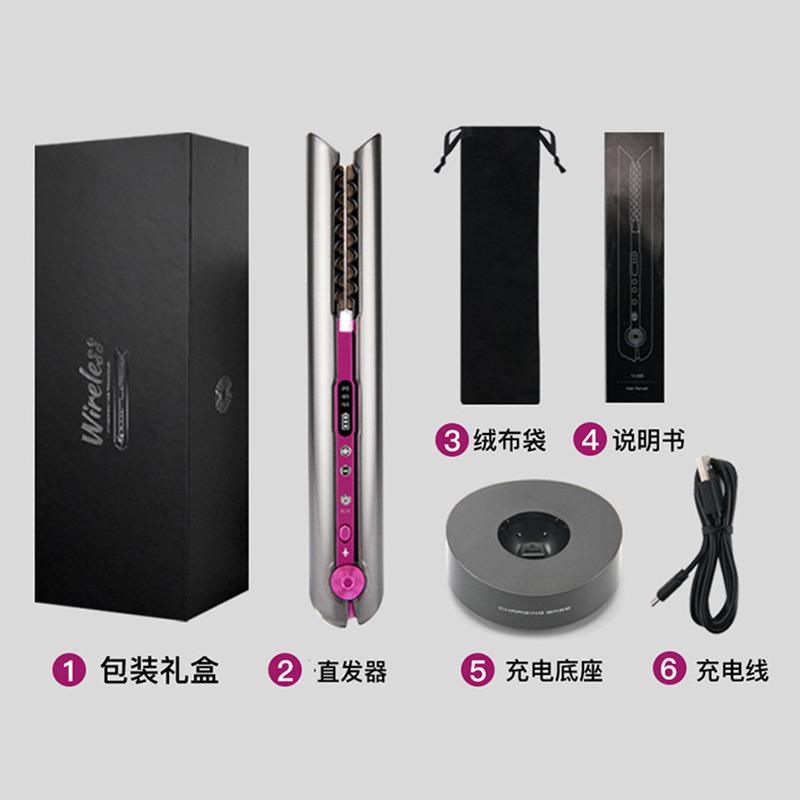 Sản phẩm mới nhất theo phong cách mới Máy uốn tóc có thể sạc lại không dây USB Máy uốn thẳng Máy duỗi tóc mini không dây cầm tay sử dụng kép