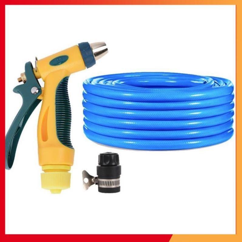 Bộ dây vòi xịt nước rửa xe,tưới cây tăng áp 3 lần 3-5m (nối nhựa đen 713-2)