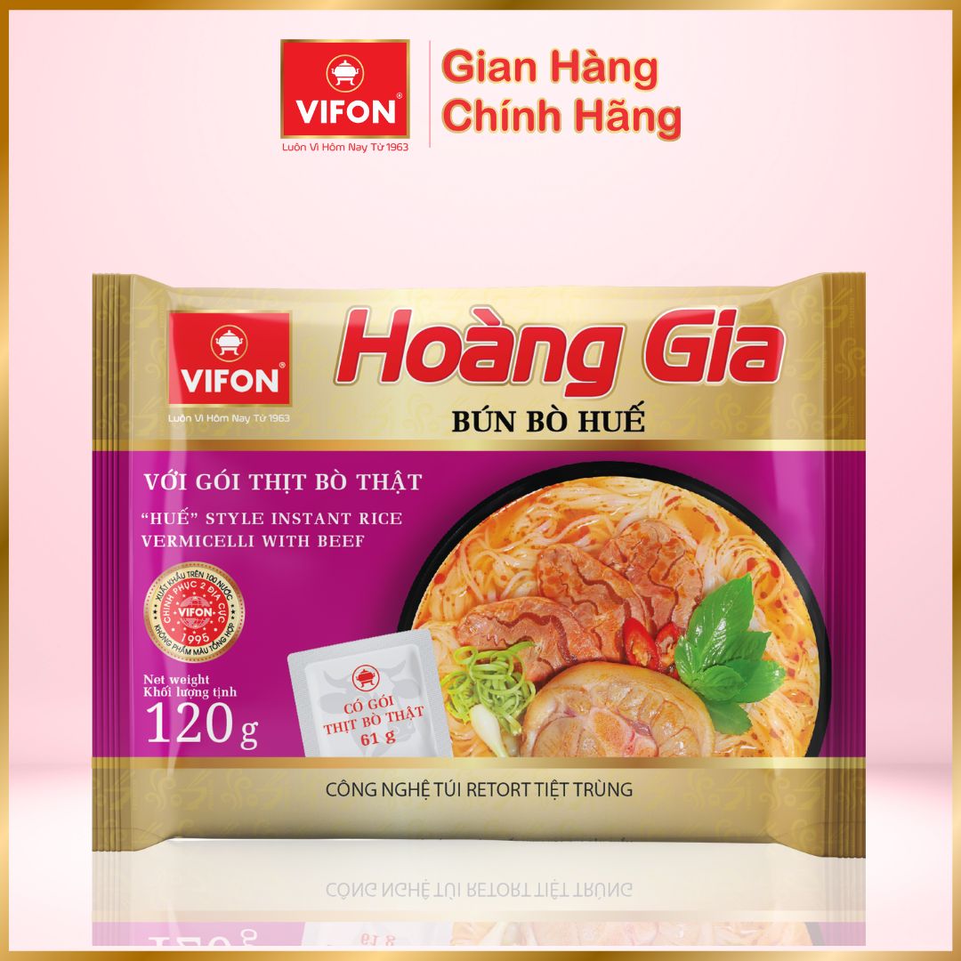 Thùng 18 Bún Bò Huế HOÀNG GIA VIFON (120g / Gói)