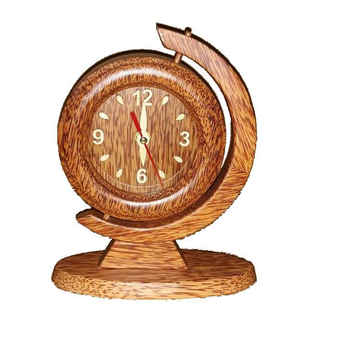 Đồng hồ tròn quay gỗ dừa