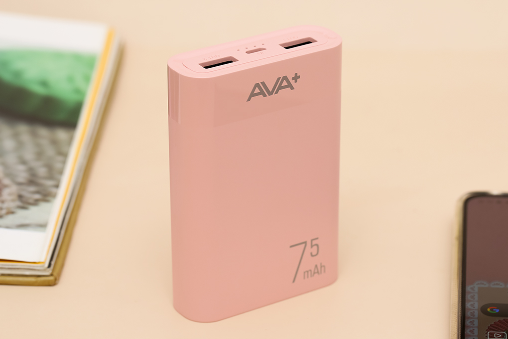 Pin sạc dự phòng 7500 mAh AVA+ LJ JP199 - Hàng chính hãng - Hồng