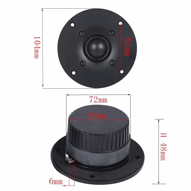 4 Inch Màng Lụa Loa Tweeter 4Ohm 20W Âm Thanh Hifi Loa 104Mm Siêu Treble Loa Bookshelf Loa DIY 1PC Màu sắc: 1PC