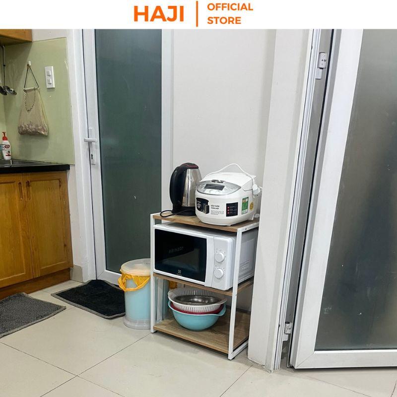 Kệ nhà bếp đa năng giúp lưu trữ và sắp xếp vật dụng gọn gàng khung sắt chống gỉ chịu lực tốt HAJI C05
