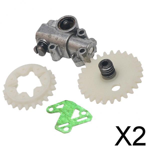 2xOil Pump Gasket Worm Gear Spur Wheel Fits For STIHL MS028 038 048 380 381