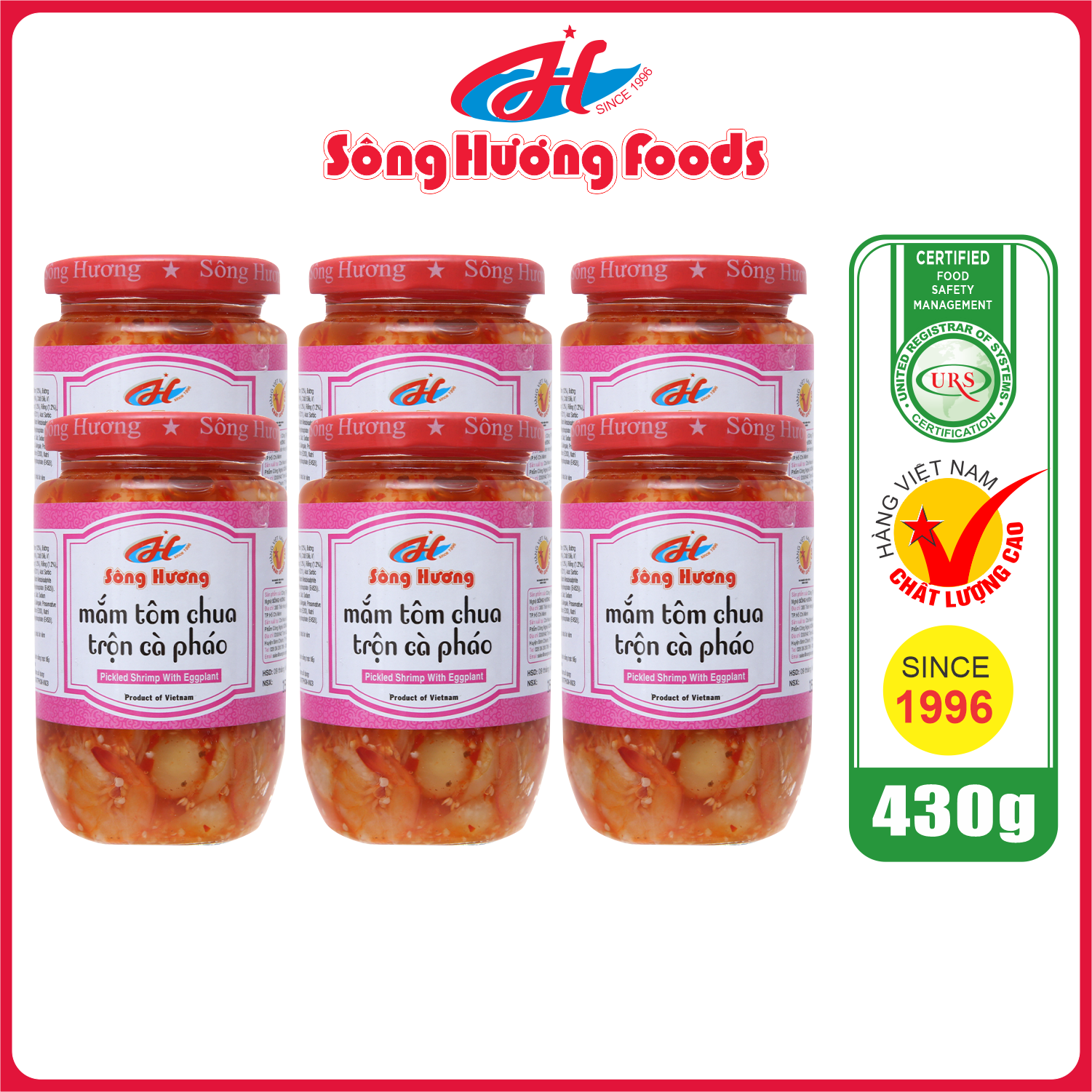 6 Hũ Mắm Tôm Chua Trộn Cà Pháo Sông Hương Foods Hũ 430g