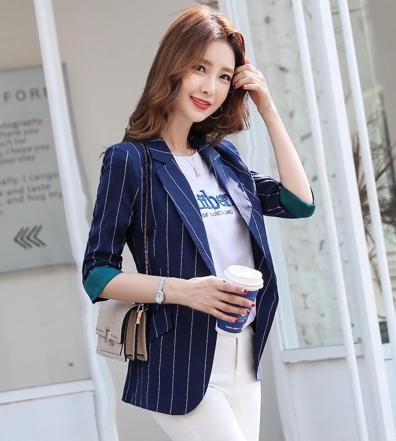 Aó vest blazer Titishop ANN223 Sọc xanh ( Luxury