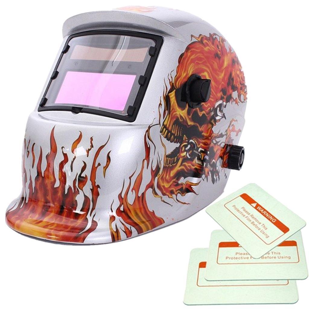 Solar Automatic Darkening Welding Helmet Arc Tig Mig Skull Welder Mask 4 Colors