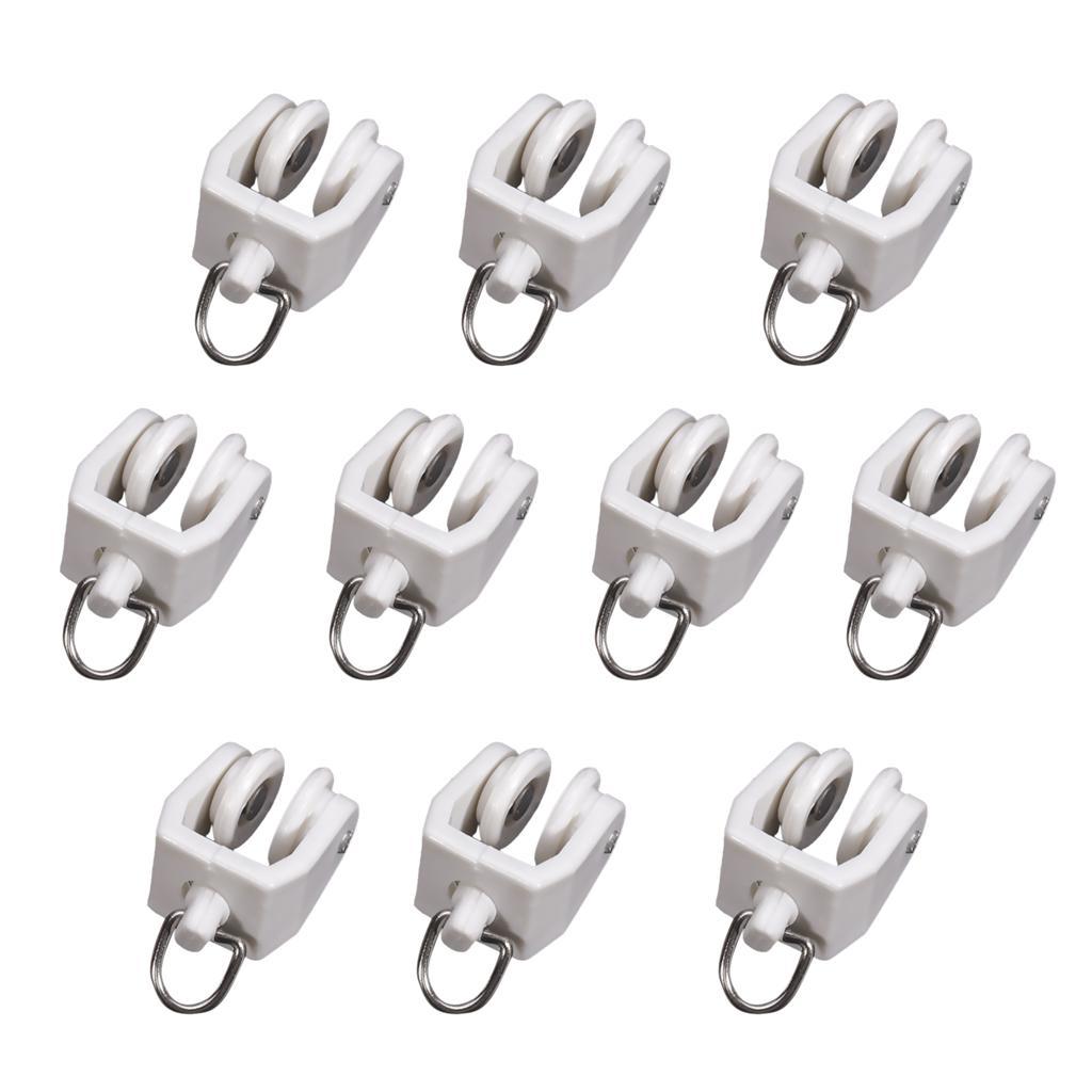 10pcs Curtain Track Glider Drape Rail Runner Gliding Hanger for Hotel