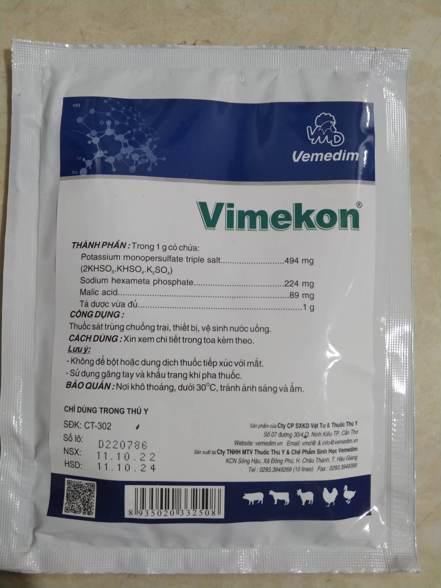 1 GÓI 100G VIMEKON CỦA VEMEDIM GIÚP KH.Ử TRÙ.NG CHUỒNG TRẠI, KHÔNG ẢNH HƯỞNG ĐẾN CHIM, VẸT, HEO, GÀ