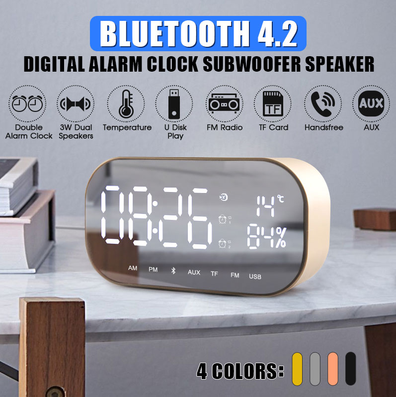 Loa Bluetooth Yayusi S2 Tích Hợp Đồng Hồ - Đo Nhiệt Độ - Độ Ẩm ( Giao Màu Ngẫu Nhiên ) - Hàng nhập khẩu