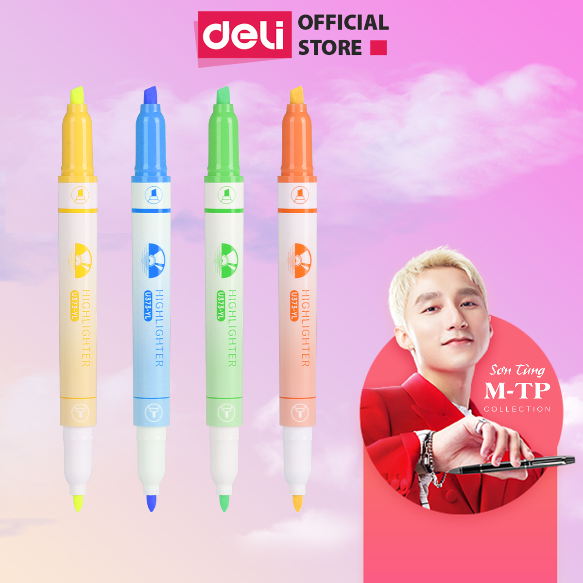 [Sơn Tùng M-TP Collection] Bút Nhớ Dòng Bút Note Đánh Dấu Dòng Highlight Dạ Quang Pastel BST Limited Deli - Phù Hợp Học Sinh Văn Phòng - CU373