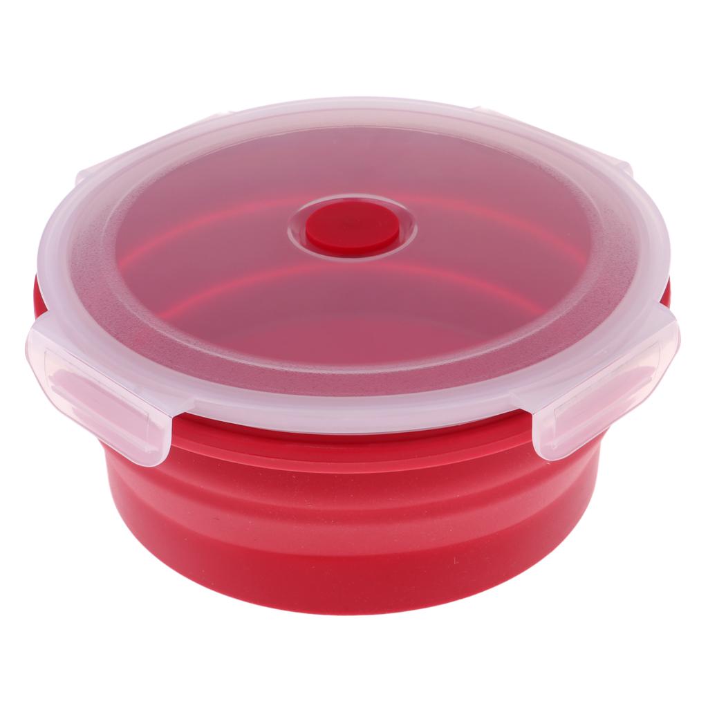 Collapsible Silicone Bowl with Lid for Outdoor Camping, Travel, Hiking and Indoor Home Kitchen