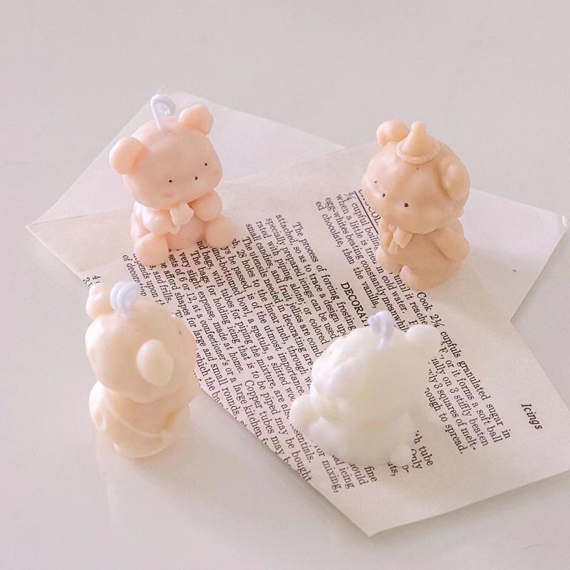 Combo Nến Thơm Hai Chú Gấu Mini Xinh Xắn, Phụ Kiện Decor - Dory Lab