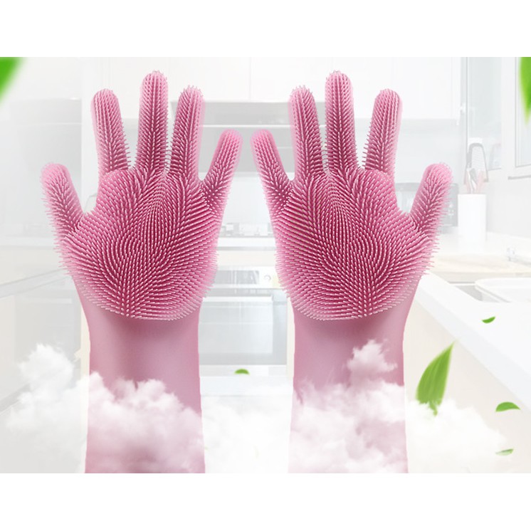 GĂNG TAY HỖ TRỢ RỬA CHÉN SIÊU SẠCH CHẤT LIỆU SILICON AN TOÀN (Giao Hàng Mẫu Ngẫu Nhiên)