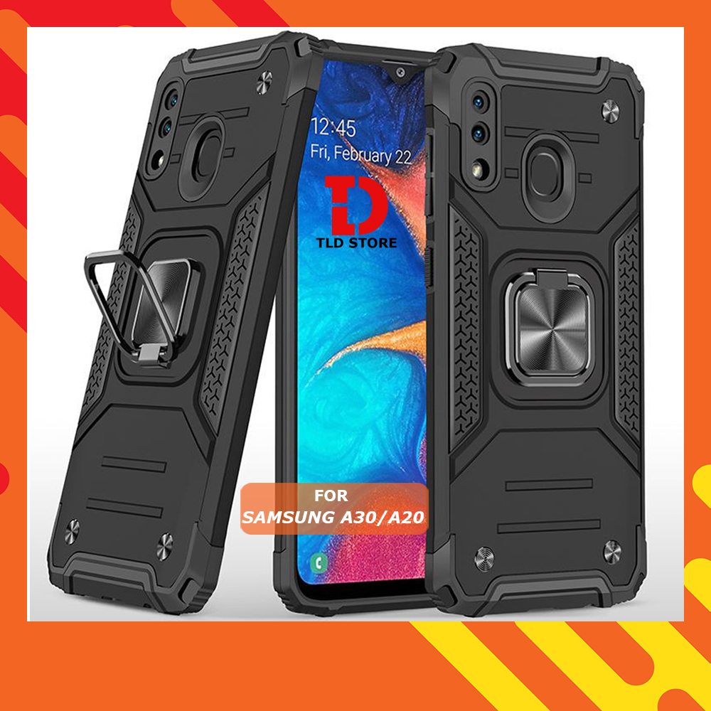 Ốp lưng cho Samsung A20 / A30 chống sốc Kemeng kèm nhẫn xoay