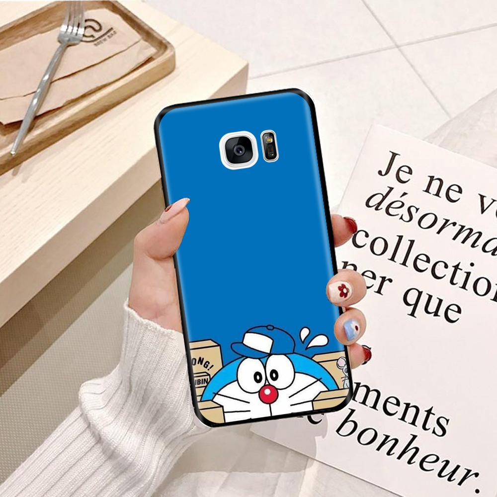 Ốp lưng điện thoại Samsung Galaxy S7 Edge viền silicon dẻo TPU hình Doremon Nhảy Múa - Hàng chính hãng