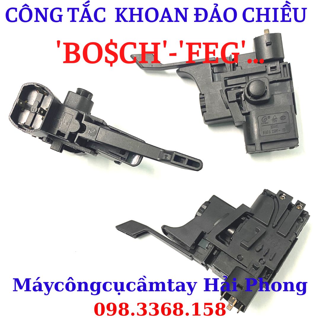 Công tắc máy Khoan có đảo chiều dùng cho 'BO.S.CH' , 'FEG' , 'DEAWATT'... 6 A -100V/250V - 50/60Hz