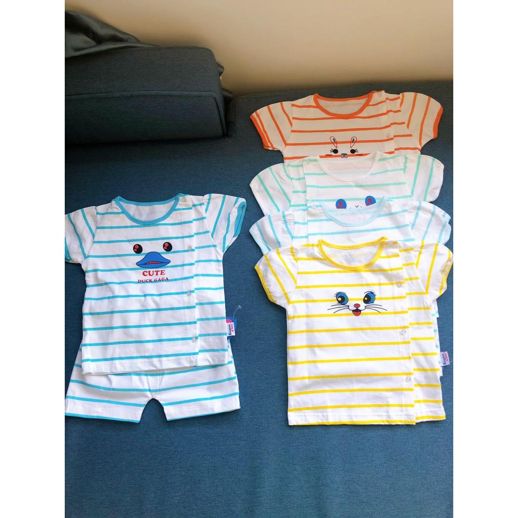 Đồ bộ sơ sinh tay ngắn cho bé, chất 100% cotton mềm mại.