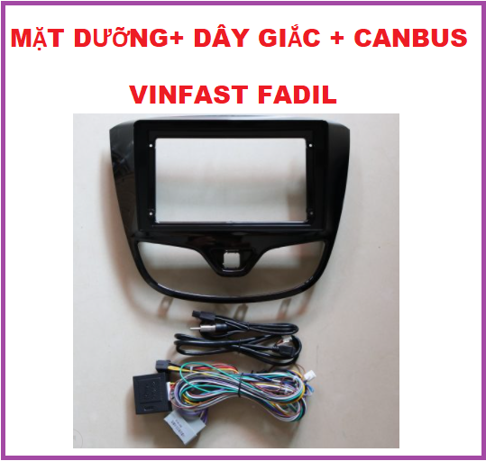 Mặt dưỡng +dây giắc + CANBUS cho xe VIN.FAST FA.DIL, Khung dưỡng lắp màn hình 9inch cho xe FA.DIL. Đầu đủ phụ kiện đi kèm.