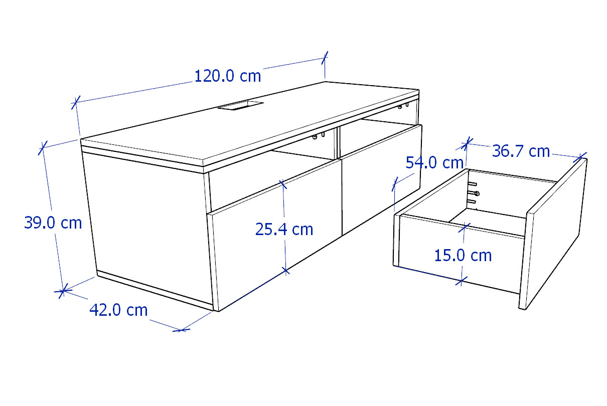 ATLANTA, Kệ TV 4 ngăn tủ đa năng STO_025, 120x42x39cm