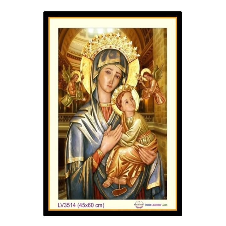 Tranh thêu Đức Mẹ Maria LV3514 - kích thước: 45 * 60cm.