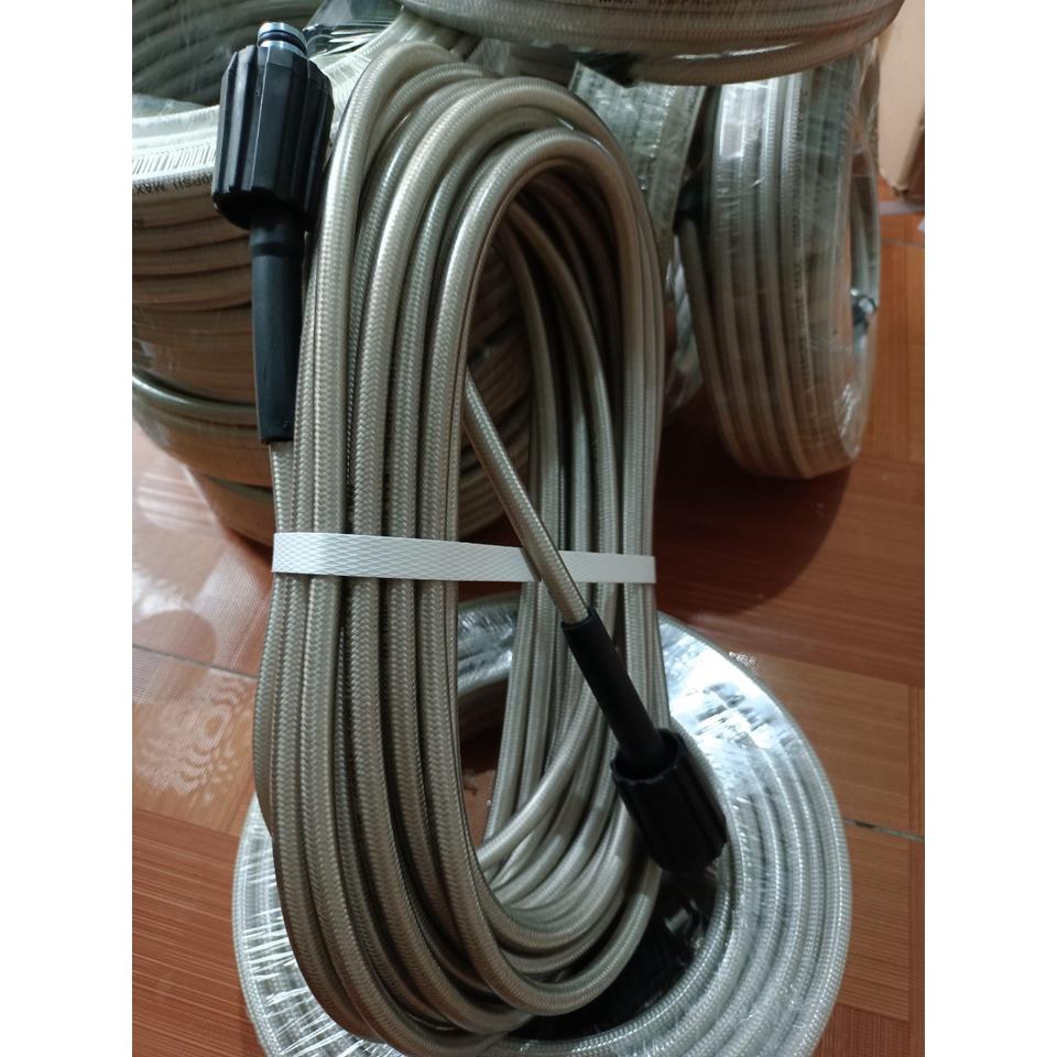 Dây rửa xe cao áp, nối vòi xịt tăng áp lực cấp nước máy rửa xe, rửa sân vườn, 2 đầu ren 22mm