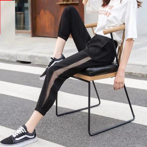 Quần jogger nữ lưới sườn sang chảnh