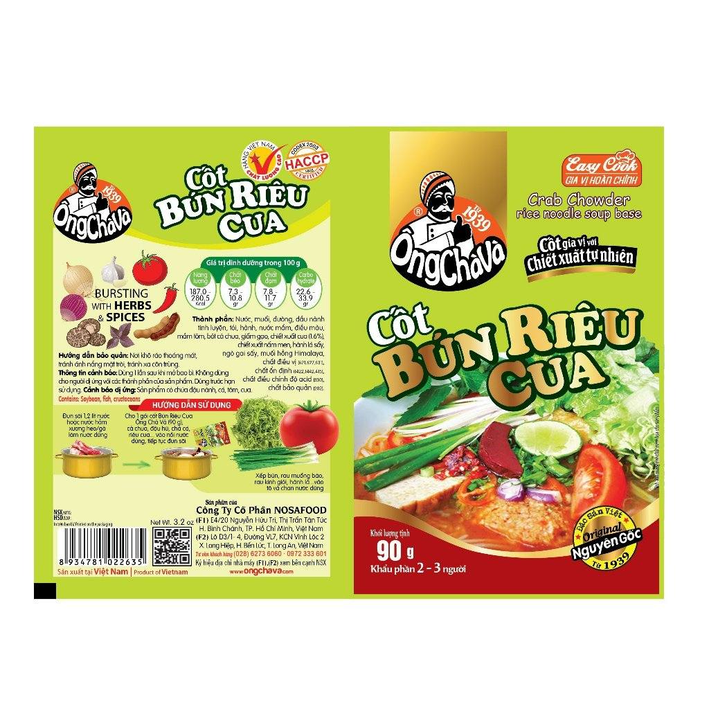 Combo 5 Gói Cốt Bún Riêu Cua Ông Chà Và 90g