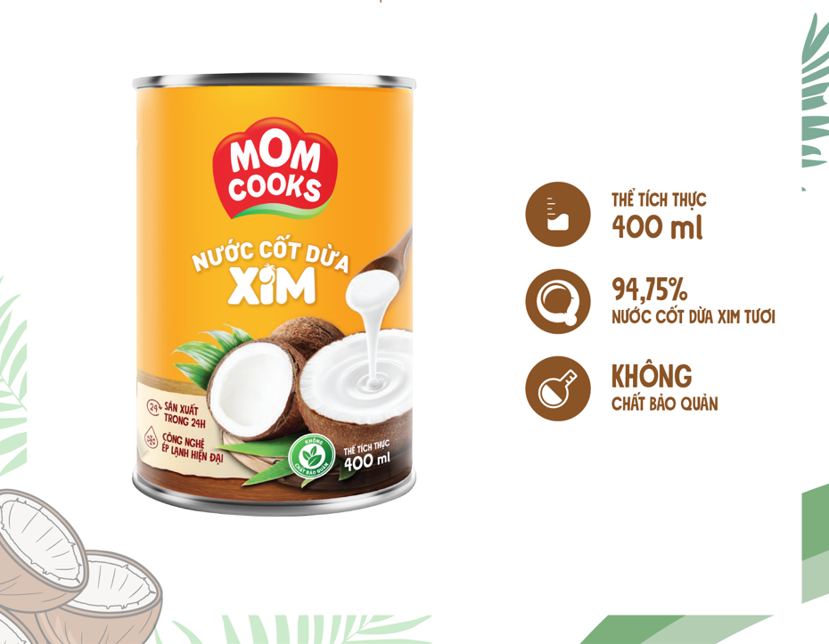 Nước cốt dừa MomCooks 400ml/lon