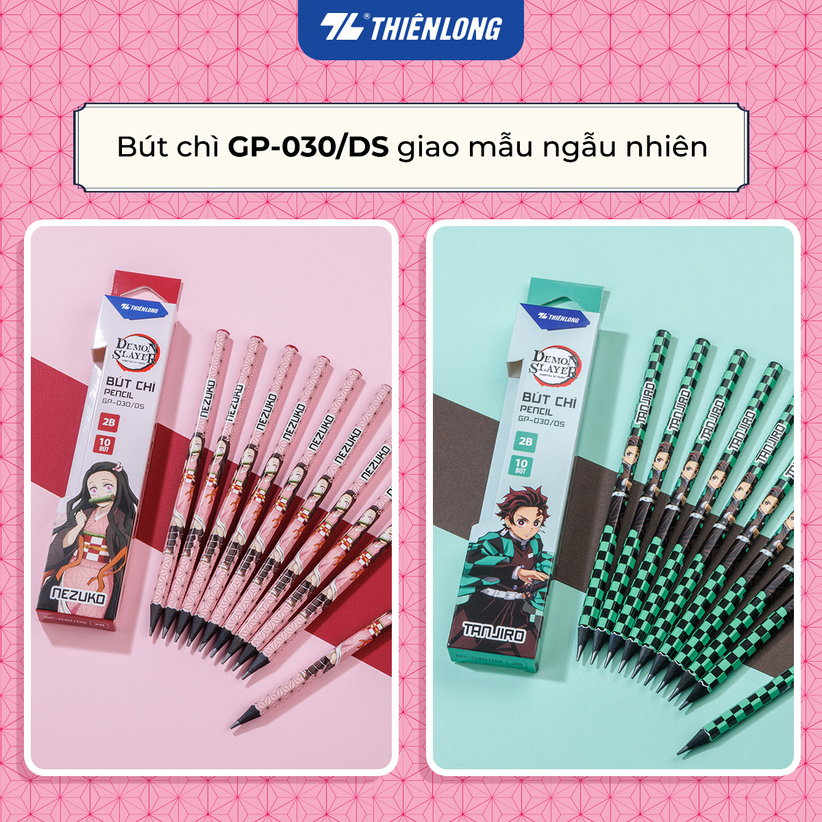 Bút chì gỗ đen nhân vật Demon Slayer Thiên Long GP-030/DS - Mẫu ngẫu nhiên