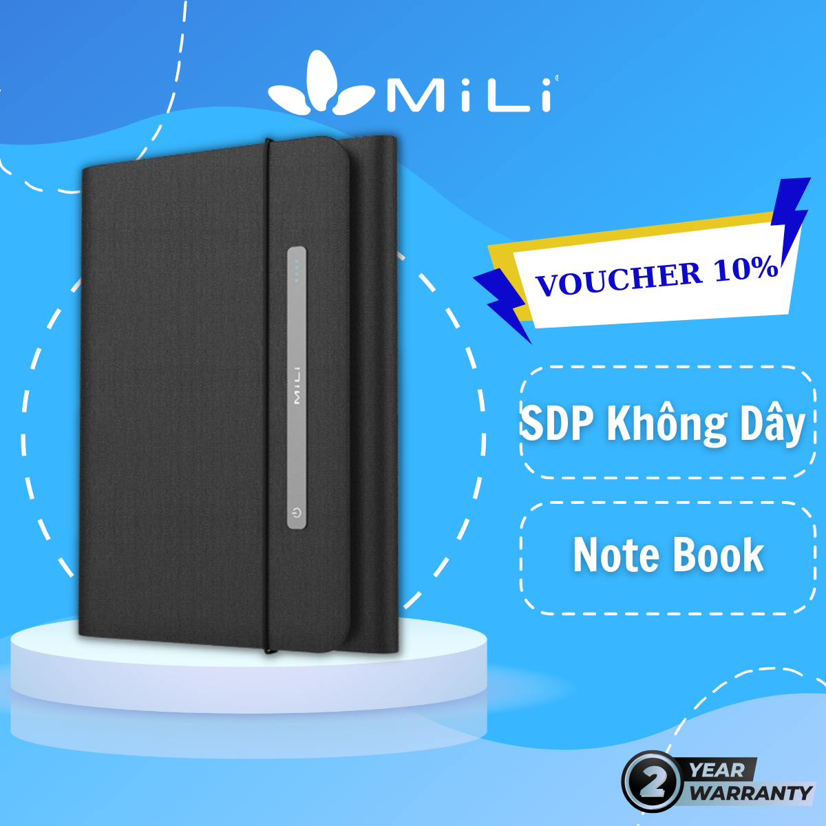 Sổ tay kiêm sạc dự phòng MiLi Power Notebook II - HB-B30 - Hàng Chính hãng