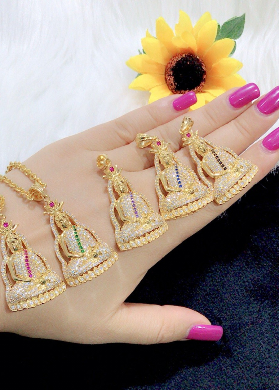 Dây chuyền nữ mặt Phật mạ vàng 18k mã 9064