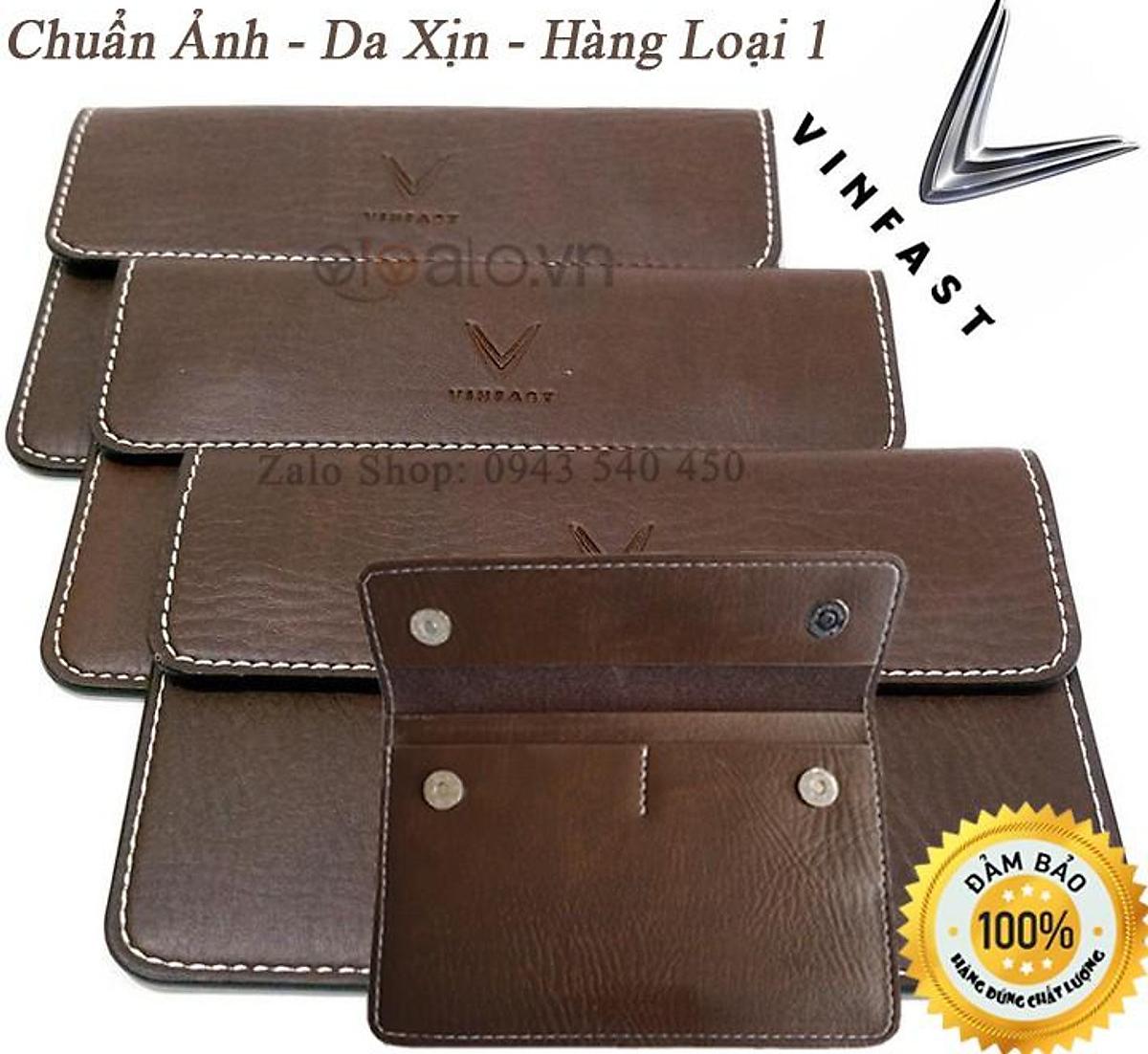 Ví đựng giấy tờ xe dành cho ô tô Vinfast Da Cao Cấp, Ví da đựng giấy tờ xe ô tô